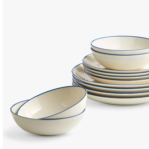 Royal Doulton Gordon Ramsay 12pc Dinner Stoneware Set of 12 , Denim Line