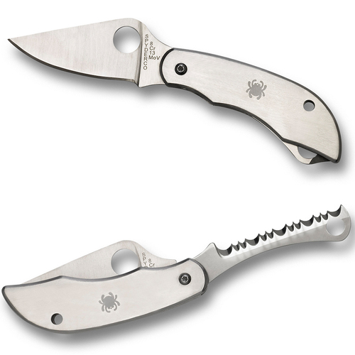 SPYDERCO ClipiTool Stainless  - Plain and Serrated Blade C176PS