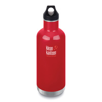 KLEAN KANTEEN CLASSIC INSULATED 32oz 946ml MINERAL RED BPA FREE Water Bottle