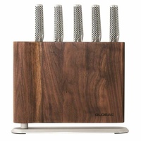 Global Knives UKU 6pc Knife Block Set 6 Piece - Walnut