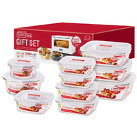 Lock & Lock 10 Piece Boroseal Heat Resistant Glass Container Set - 10pc