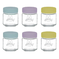 Kilner Kids 6 Piece Glass Jar Canister Baby Food Storage w/ Lid 6pc - 110ml