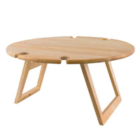 Peer Sorensen Folding Round Travel Picnic Timber Table 50 x 25cm Wine