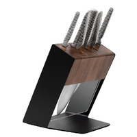 Global Katana 6pc Knife Block Set 6 Piece - Walnut