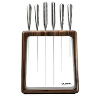 Global Hashira Walnut 7 Piece Knife Block Set 7pc