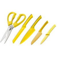 YELLOW SCANPAN Spectrum Set of 5 Cooks Bread Santoku Utility Shears YELLOW BNIP