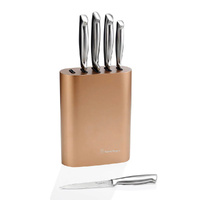 Stanley Rogers Oval Metallic Champagne 6 Piece Knife Block Set 6pc