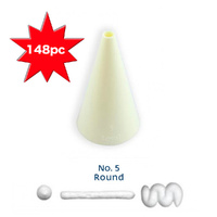 Loyal Round Piping Nozzle Plain Plastic No. 5 , Bulk Lot of 148 Pieces