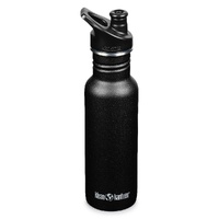 Klean Kanteen Classic Narrow 18oz 532ml Bottle W/ Sport Cap - Black
