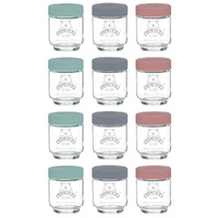 Kilner Kids 12 Piece Glass Jar Canister Baby Food Storage w/ Lid 12pc - 190ml