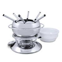 Swissmar Zuri 11 Piece Stainless Steel Fondue Set - 11pc