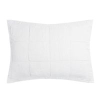 Bambury Linen Quilted Pillow Sham 48cm x 73cm - Ivory