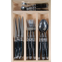 ANDRE VERDIER LAGUIOLE - DEBUTANT - 24PC CUTLERY SET - BLACK