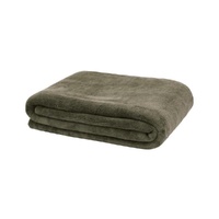 Bambury Microplush Throw Rug 130 x 170cm - Olive