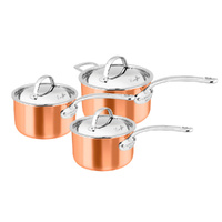 Chasseur Escoffier Induction 3 Piece Saucepan Set - Copper