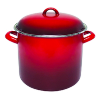 Chasseur Stock Pot Enamel On Steel Medium 24cm / 8.2L - Red