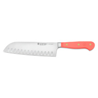 Wusthof Classic Santoku with Hollow Edge Knife 17cm - Coral Peach