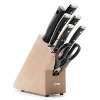 Wusthof Classic Ikon 8pc Knife Block Set Black - Made in Germany