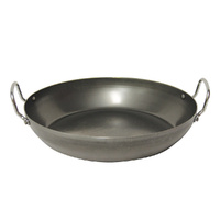 Pyrolux Industry Blue Steel Paella Pan - 32cm