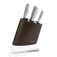Stanley Rogers Modern Steel Metallic Mocha 6 Piece Knife Block Set 6pc