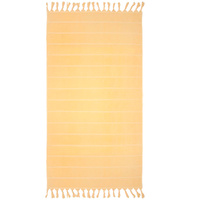 Bambury Santorini Beach Towel  , Custard 90 x 170cm , Made in Turkey