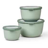 Mepal Cirqula Round Bowl Large 3 Piece Set Multi Storage 3pc - Nordic Sage