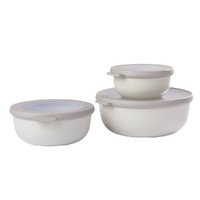 Mepal Cirqula Round Bowl Small 3 Piece Set Multi Storage 3pc - Nordic White