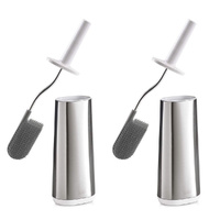 Joseph Joseph Flex Toilet Brush With Slim Holder Steel 70517 - Set of 2