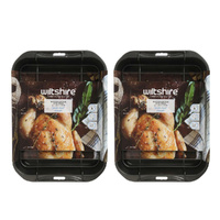 Wiltshire Easybake Deep Roast Pan W/ Rack - 2 Pack - 33 x 25.5 x 6cm 