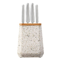 Furi Pro Stone 5pc Knife Block Set Olive Terrazzo 5 Piece - 41512