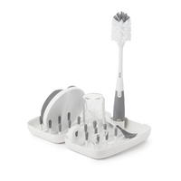 OXO Tot On the Go Drying Rack & Bottle Brush Set - Grey Bottles Feeding Cups 62146300
