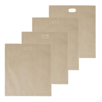 Masterpro Reusable Non-Stick Toast Bag - 4 Piece Beige 16 x 18cm