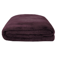 Bambury Frida Faux Fur Throw 150 x 200cm - Plum