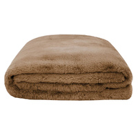Bambury Frida Faux Fur Throw 150 x 200cm - Mocha