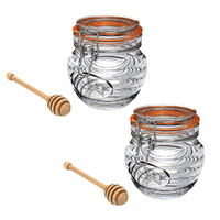 Kilner Honey Pot & Beechwood Dipper 400ml - Set of 2