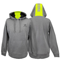John Deere Men's Performance Hoodie /Jumper - Grey / Flouro Size XL