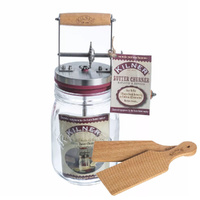 Kilner Butter Churner Glass Jar Manual & Butter Paddles Set of 2