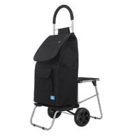 Handy Trolley 3-in-1 With Seat 40L - Black