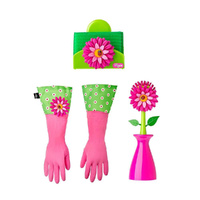 Vigar Flower Power 5 Piece Set , Gloves Dish Brush Sponge Holder