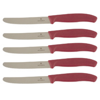 Victorinox Steak & Tomato 11cm Knife Pistol Grip Set x 5 Knives - Mystery Mulberry