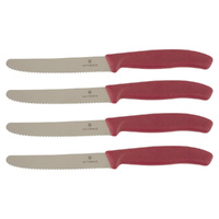 Victorinox Steak & Tomato 11cm Knife Pistol Grip Set x 4 Knives - Mystery Mulberry