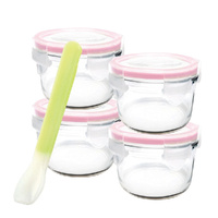 Glasslock Baby 5 Piece Round 165ml Food Container Set & Spoon 28097