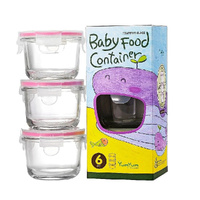 Glasslock Baby 3 Piece Round 165ml Food Container Set 28093