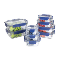 Lock & Lock 9 Piece Top Class Glass Container Set - 9pc