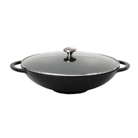 Chasseur Wok With Glass Lid 37cm / 4.5L - Matte Black