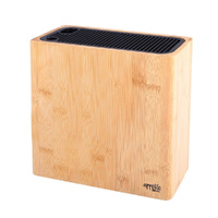 Appetito Rectangle Universal Knife Block Empty - Bamboo 4337BMO