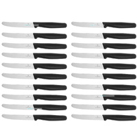 Victorinox Steak and Tomato Knife 11cm Wavy Edge - Set of 20 - Black 5.0833