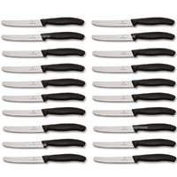 Victorinox Steak and Tomato Knife 11cm Wavy Edge - Set of 20 - Black