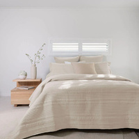 Bambury Flinders Embossed Coverlet Set Pebble - Queen / King