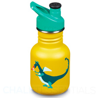 NEW KLEAN KANTEEN KID 355ML 12OZ SPORTS YELLOW DRAGON SNACK BPA FREE WATER BOTTLE SAVE !